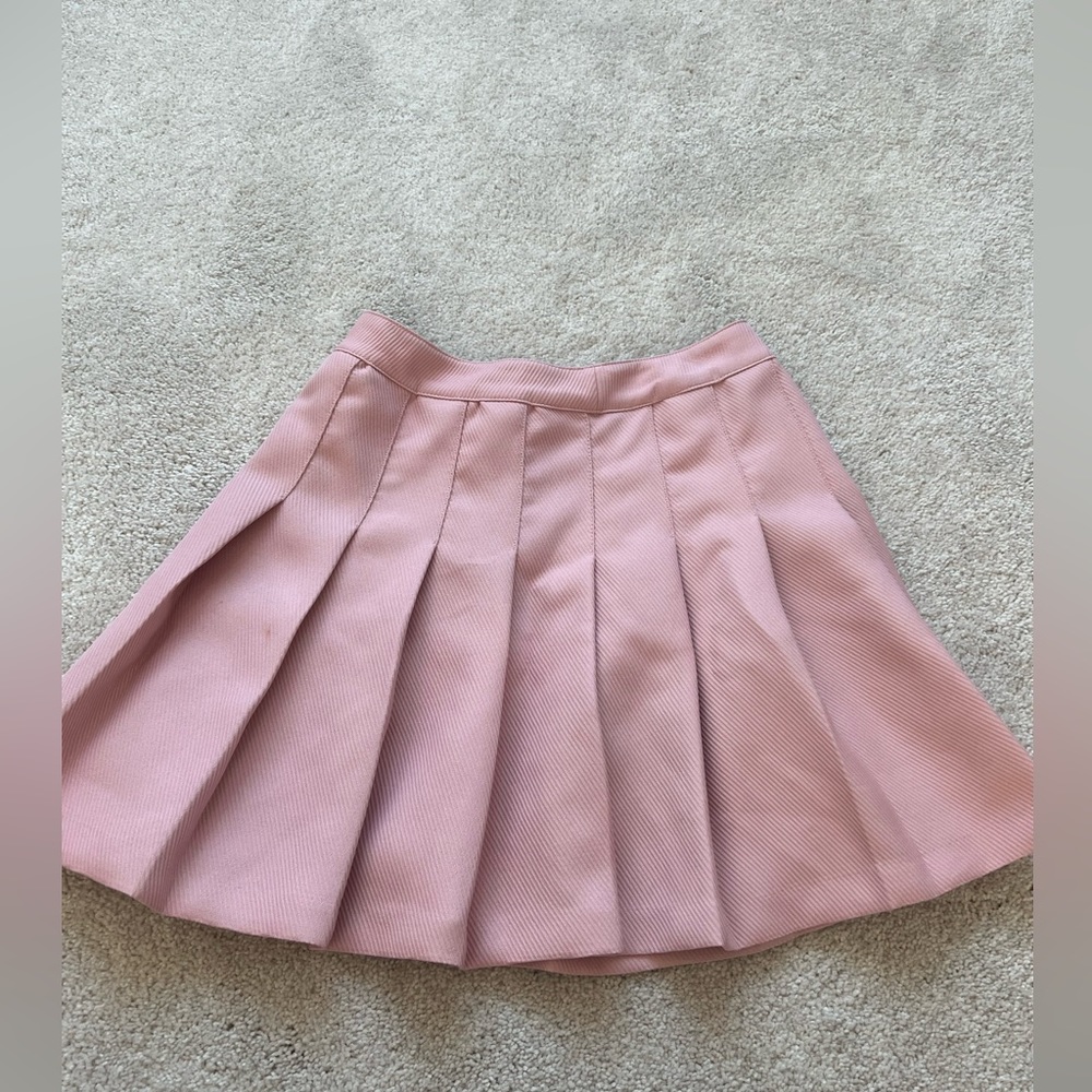 H&M Pleated Mini Skirt in Pink, Size 4